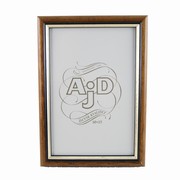 Fotoramme i brun og guld træ - 10x15 cm